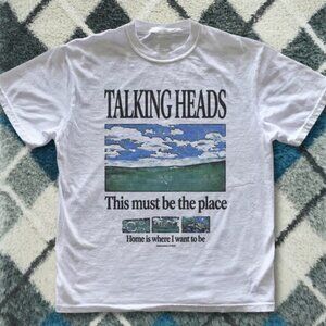 Talking Heads Style Graphic Tee White Indie Music Aesthetic Shirt